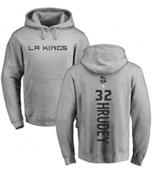 NHL Adidas Los Angeles Kings #32 Kelly Hrudey Ash Backer Pullover Hoodie