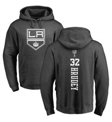 NHL Adidas Los Angeles Kings #32 Kelly Hrudey Charcoal One Color Backer Pullover Hoodie