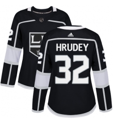 Women's Adidas Los Angeles Kings #32 Kelly Hrudey Authentic Black Home NHL Jersey