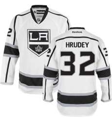 Women's Reebok Los Angeles Kings #32 Kelly Hrudey Authentic White Away NHL Jersey