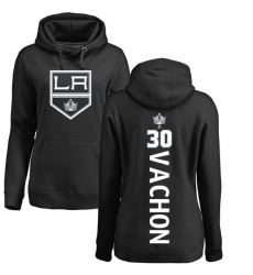 NHL Women's Adidas Los Angeles Kings #30 Rogie Vachon Black Backer Pullover Hoodie