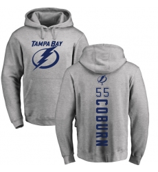 NHL Adidas Tampa Bay Lightning #55 Braydon Coburn Ash Backer Pullover Hoodie