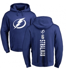 NHL Adidas Tampa Bay Lightning #6 Anton Stralman Royal Blue Backer Pullover Hoodie