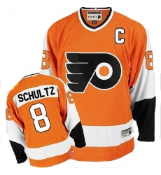Men's CCM Philadelphia Flyers #8 Dave Schultz Premier Orange Throwback NHL Jersey