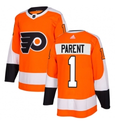 Youth Adidas Philadelphia Flyers #1 Bernie Parent Premier Orange Home NHL Jersey