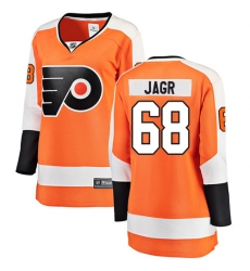 Women's Philadelphia Flyers #68 Jaromir Jagr Fanatics Branded Orange Home Breakaway NHL Jersey