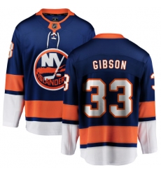 Men's New York Islanders #33 Christopher Gibson Fanatics Branded Royal Blue Home Breakaway NHL Jersey
