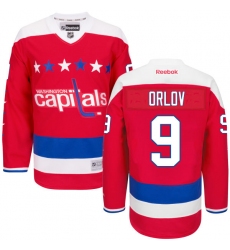 Men's Reebok Washington Capitals #9 Dmitry Orlov Premier Red Third NHL Jersey