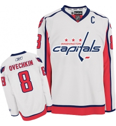 Men's Reebok Washington Capitals #8 Alex Ovechkin Authentic White Away NHL Jersey
