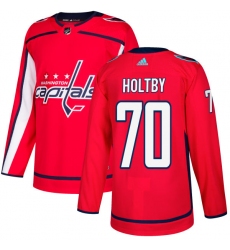 Men's Adidas Washington Capitals #70 Braden Holtby Premier Red Home NHL Jersey