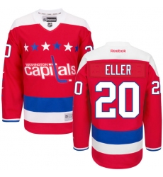 Women's Reebok Washington Capitals #20 Lars Eller Authentic Red Third NHL Jersey