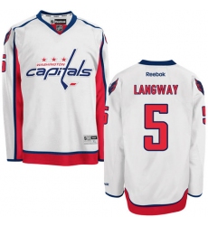 Women's Reebok Washington Capitals #5 Rod Langway Authentic White Away NHL Jersey