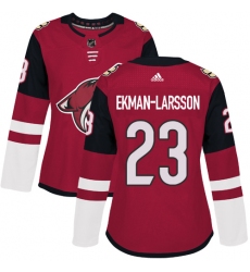 Women's Adidas Arizona Coyotes #23 Oliver Ekman-Larsson Authentic Burgundy Red Home NHL Jersey