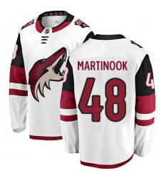 Youth Arizona Coyotes #48 Jordan Martinook Fanatics Branded White Away Breakaway NHL Jersey