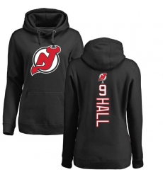 NHL Women's Adidas New Jersey Devils #9 Taylor Hall Black Backer Pullover Hoodie