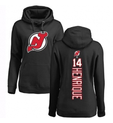 NHL Women's Adidas New Jersey Devils #14 Adam Henrique Black Backer Pullover Hoodie
