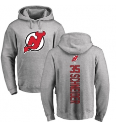 NHL Adidas New Jersey Devils #35 Cory Schneider Ash Backer Pullover Hoodie