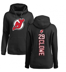 NHL Women's Adidas New Jersey Devils #29 Ryane Clowe Black Backer Pullover Hoodie