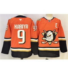 Men's Anaheim Ducks #9 Paul Kariya Orange 2026 With C Home Stitched Hockey Jersey