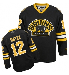 Men's Reebok Boston Bruins #12 Adam Oates Authentic Black Third NHL Jersey