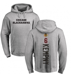 NHL Adidas Chicago Blackhawks #6 Michal Kempny Ash Backer Pullover Hoodie