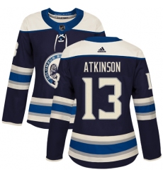 Women's Adidas Columbus Blue Jackets #13 Cam Atkinson Authentic Navy Blue Alternate NHL Jersey