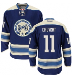Youth Reebok Columbus Blue Jackets #11 Matt Calvert Authentic Navy Blue Third NHL Jersey