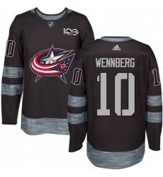 Men's Adidas Columbus Blue Jackets #10 Alexander Wennberg Authentic Black 1917-2017 100th Anniversary NHL Jersey