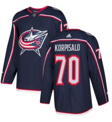 Youth Adidas Columbus Blue Jackets #70 Joonas Korpisalo Authentic Navy Blue Home NHL Jersey