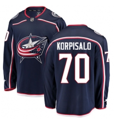 Youth Columbus Blue Jackets #70 Joonas Korpisalo Fanatics Branded Navy Blue Home Breakaway NHL Jersey