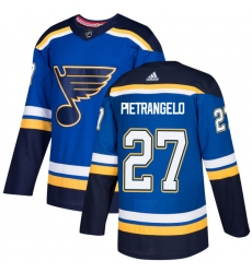 Men's Adidas St. Louis Blues #27 Alex Pietrangelo Premier Royal Blue Home NHL Jersey