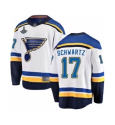 Youth St. Louis Blues #17 Jaden Schwartz Fanatics Branded White Away Breakaway 2019 Stanley Cup Champions Hockey Jersey