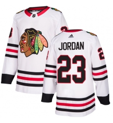 Women's Adidas Chicago Blackhawks #23 Michael Jordan Authentic White Away NHL Jersey