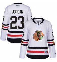 Women's Reebok Chicago Blackhawks #23 Michael Jordan Authentic White 2017 Winter Classic NHL Jersey