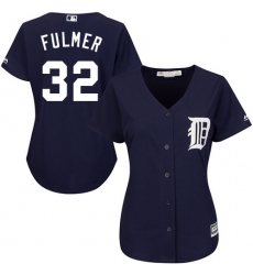 Women's Majestic Detroit Tigers #32 Michael Fulmer Authentic Navy Blue Alternate Cool Base MLB Jersey