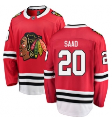 Men's Chicago Blackhawks #20 Brandon Saad Fanatics Branded Red Home Breakaway NHL Jersey
