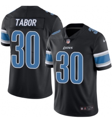 Men's Nike Detroit Lions #30 Teez Tabor Limited Black Rush Vapor Untouchable NFL Jersey