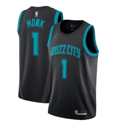 Women's Nike Jordan Charlotte Hornets #1 Malik Monk Swingman Black NBA Jersey - 2018 19 City Edition