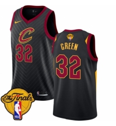 Women's Nike Cleveland Cavaliers #32 Jeff Green Authentic Black 2018 NBA Finals Bound NBA Jersey Statement Edition