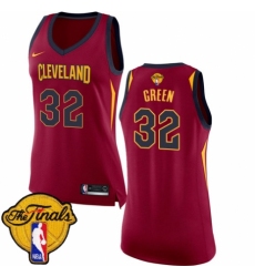 Youth Nike Cleveland Cavaliers #32 Jeff Green Authentic Maroon 2018 NBA Finals Bound NBA Jersey - Icon Edition