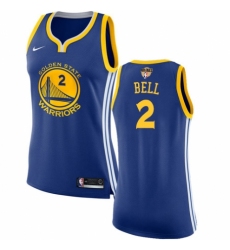 Women's Nike Golden State Warriors #2 Jordan Bell Authentic Royal Blue Road 2018 NBA Finals Bound NBA Jersey - Icon Edition