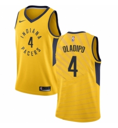 Women's Nike Indiana Pacers #4 Victor Oladipo Swingman Gold NBA Jersey Statement Edition