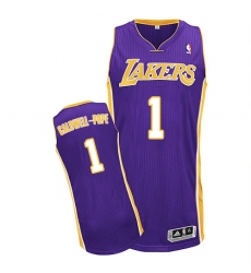 Men's Adidas Los Angeles Lakers #1 Kentavious Caldwell-Pope Authentic Purple Road NBA Jersey