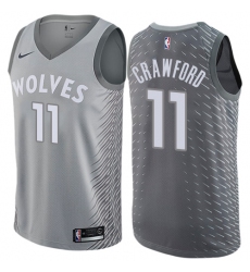 Men's Nike Minnesota Timberwolves #11 Jamal Crawford Swingman Gray NBA Jersey - City Edition