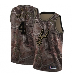Men's Nike San Antonio Spurs #4 Derrick White Swingman Camo Realtree Collection NBA Jersey