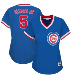 Women's Majestic Chicago Cubs #5 Albert Almora Jr Authentic Royal Blue Cooperstown MLB Jersey