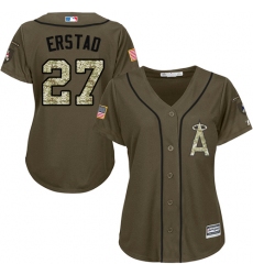 Women's Majestic Los Angeles Angels of Anaheim #27 Darin Erstad Authentic Green Salute to Service MLB Jersey