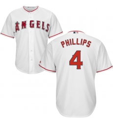 Men's Majestic Los Angeles Angels of Anaheim #4 Brandon Phillips Replica White Home Cool Base MLB Jersey