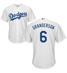 Youth Majestic Los Angeles Dodgers #6 Curtis Granderson Authentic White Home Cool Base MLB Jersey