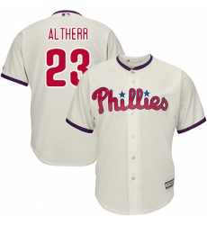 Youth Majestic Philadelphia Phillies #23 Aaron Altherr Authentic Cream Alternate Cool Base MLB Jersey